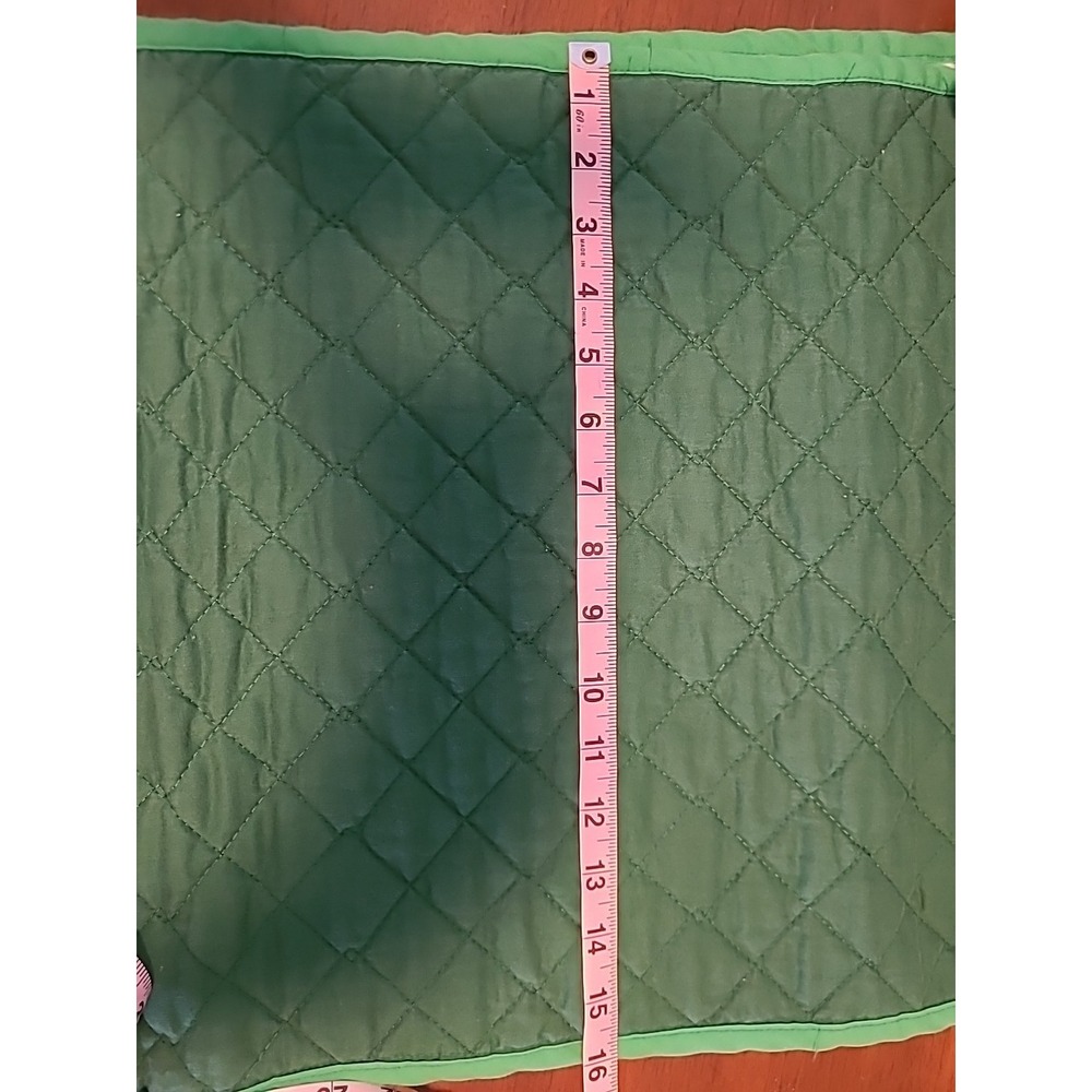 Vtg Christmas Table Runner Handmade Machine Quilted 91"X16.25" Green Red Holly - Picture 8 of 8